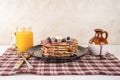 Homemade blueberry pancakes,flapjacks Royalty Free Stock Photo